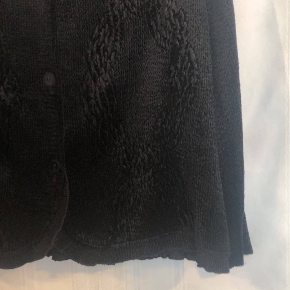 CHICOS Sz 3 Elegant Black Women's Cardigan Jacket PREWORN Pit to Pit 23 1/2" - Picture 8 of 15